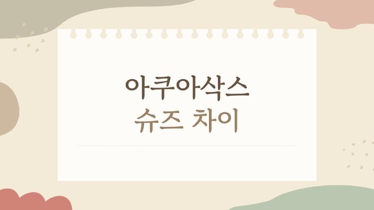 아쿠아삭스 슈즈 차이