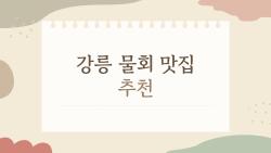강릉 물회 맛집 추천, 현지인들만 아는 가성비 1등 비밀 노출