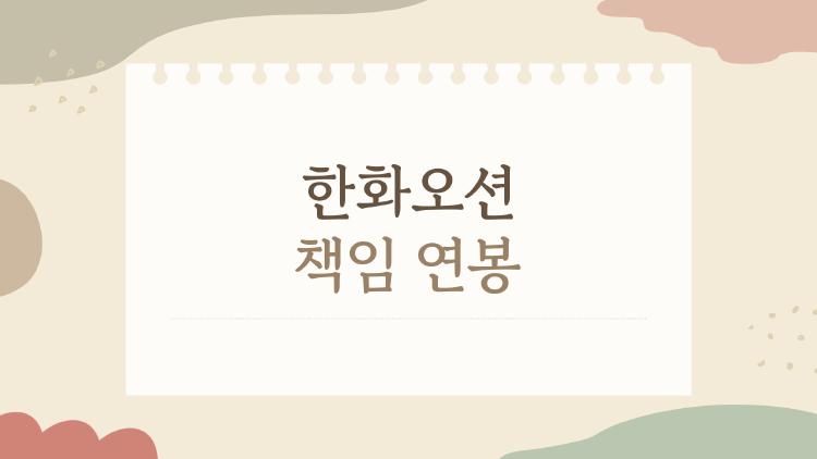 한화오션 책임 연봉