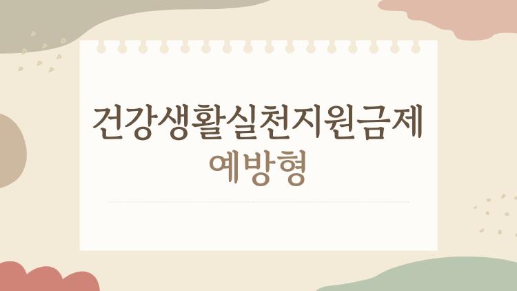 건강생활실천지원금제예방형