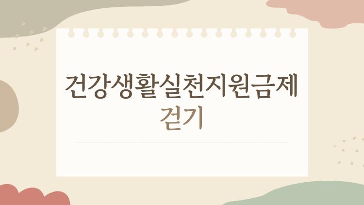 건강생활실천지원금제 걷기