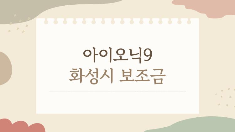 아이오닉9 화성시 보조금