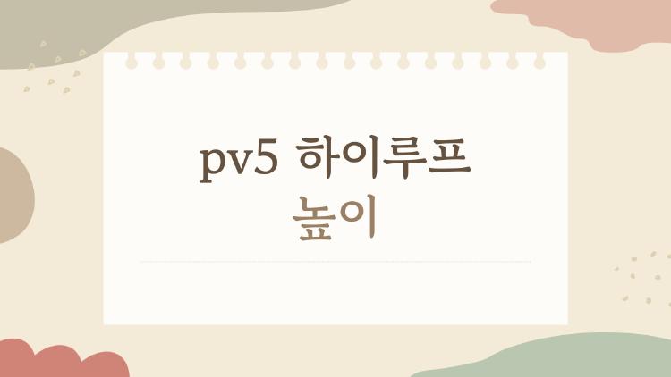 pv5 하이루프 높이
