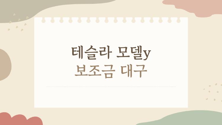 테슬라 모델y 보조금 대구