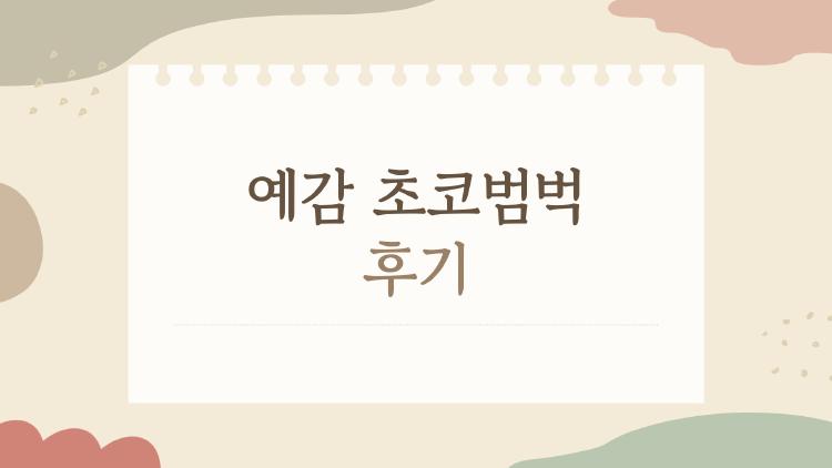 예감 초코범벅 후기